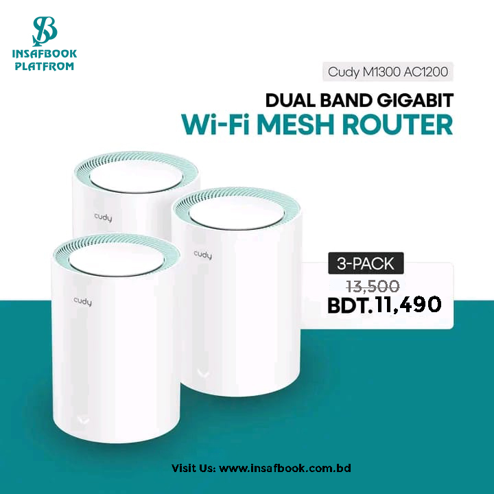 Dual Band Gigabit WI-FI Mesh Router (cudy M1300 AC1200)