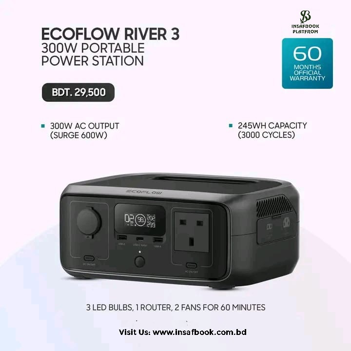 Ecoflow River 3- 300w Portable Power Station