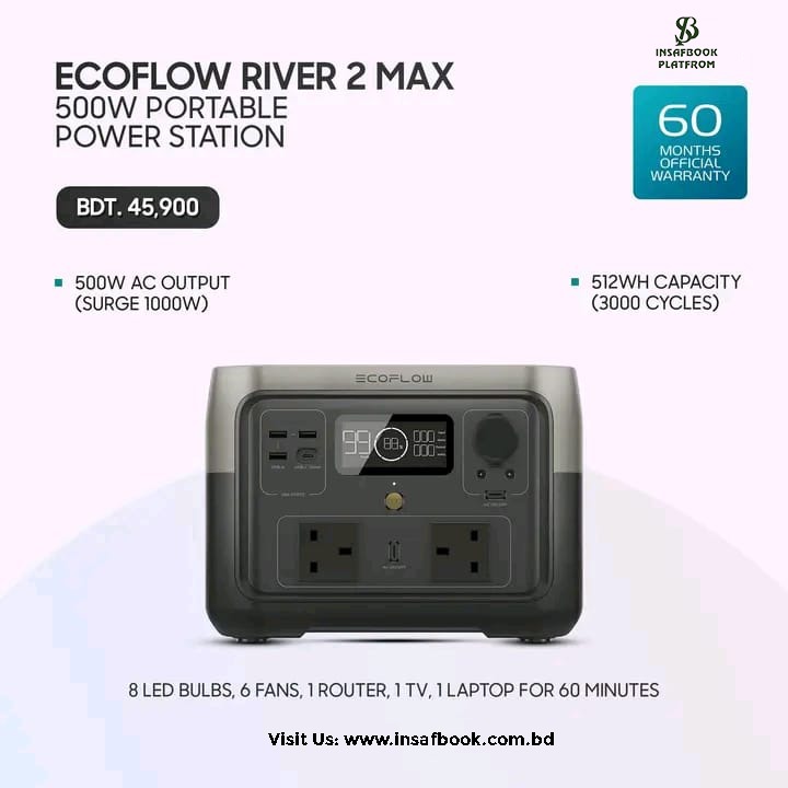 Ecoflow River 2 Max- 500w Portable Power Station