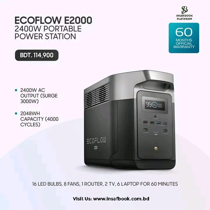 Ecoflow E2000- 2400w Portable Power Station